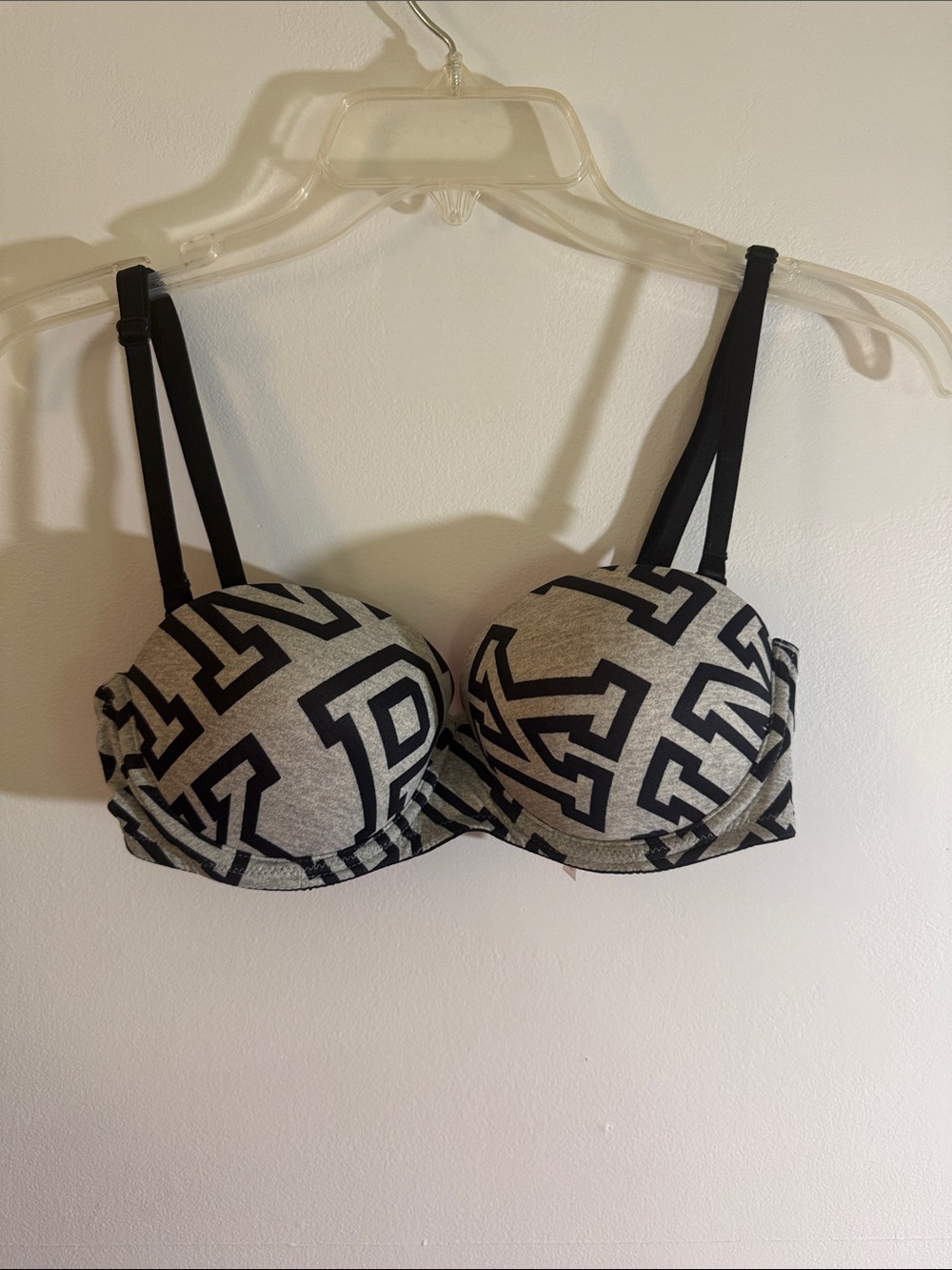 Victoria’s Secret Black & Gray Printed T-Shirt Bra - Women's Intimates